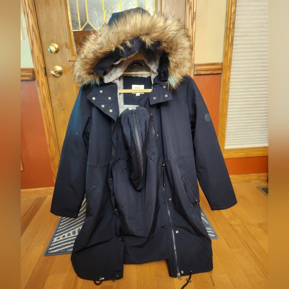 Seraphine navy babywearing coat